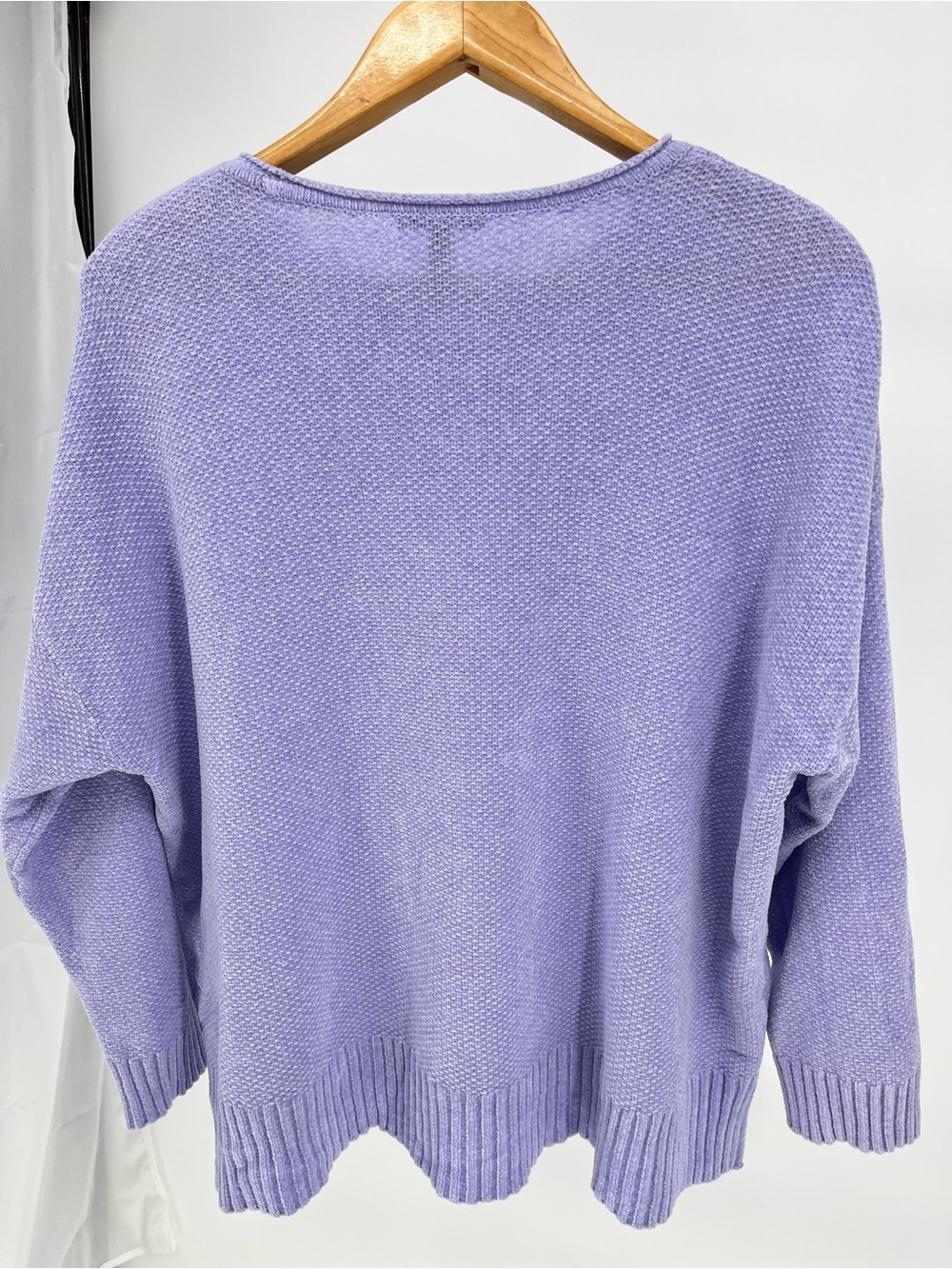 Eileen Fisher New Organic Cotton Lavender Textured Sweater Large | Boxy Relaxed - Picture 6 of 8
